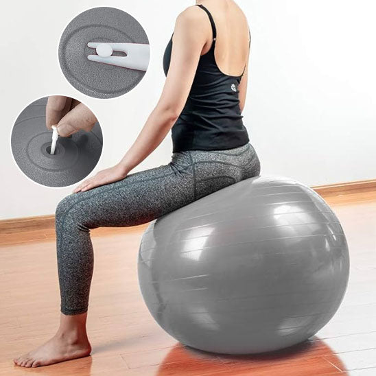 ballon yoga bouchon pompe