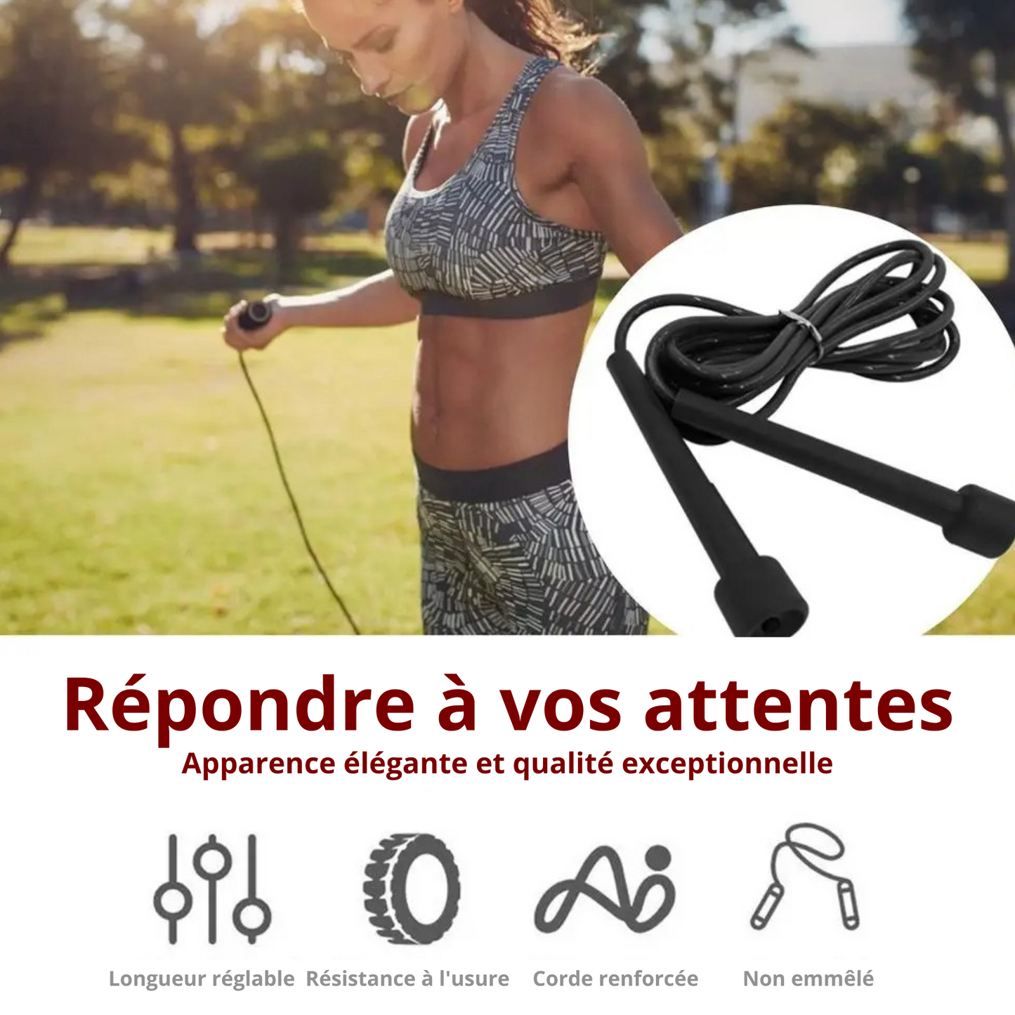 corde a sauter femme dehors