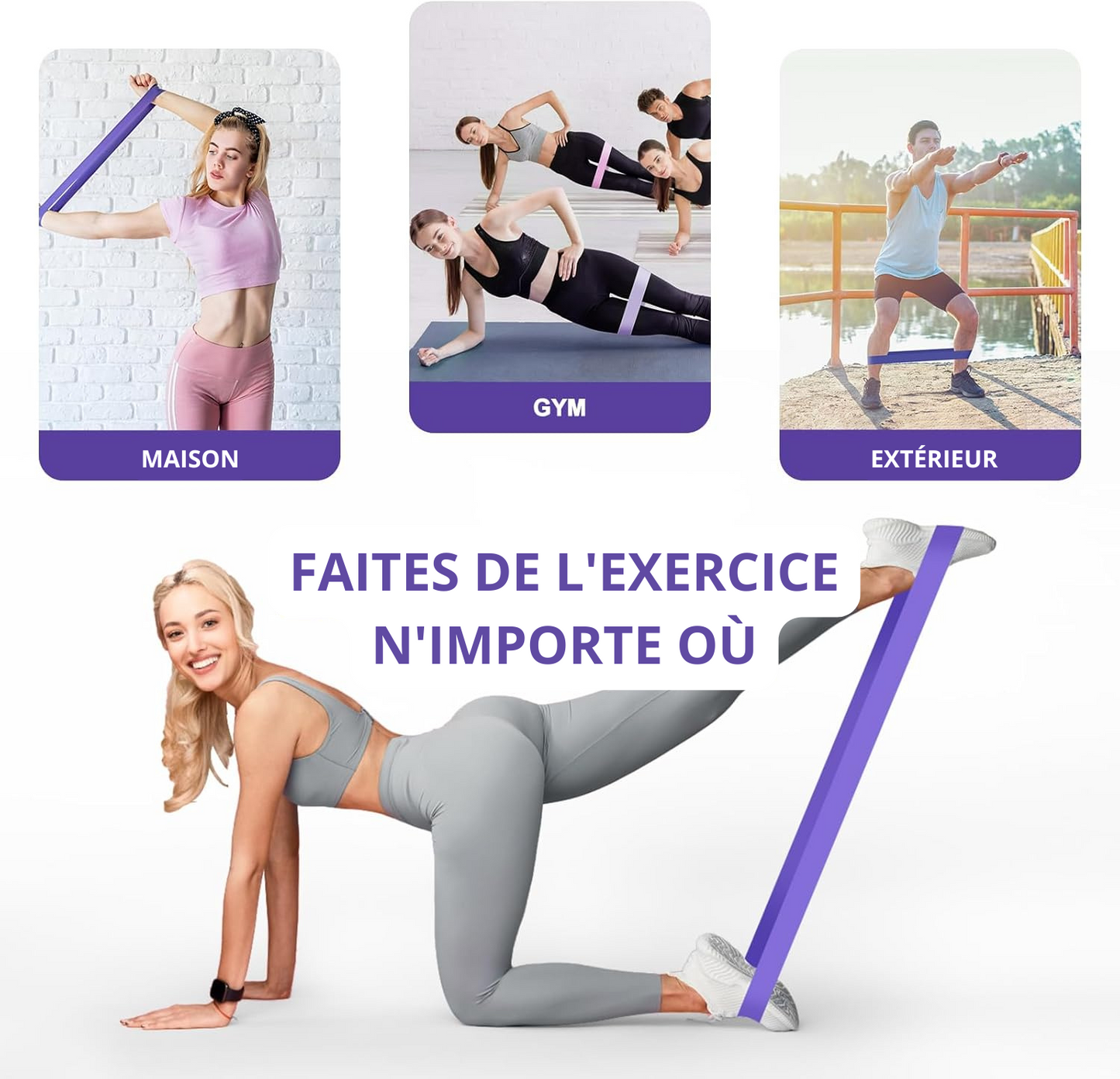 elastique musculation plusieurs endroits