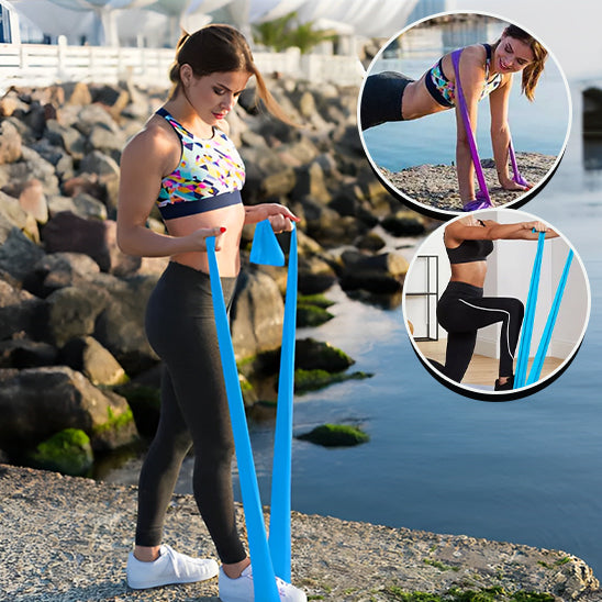 elastique musculation femme quai bord eau