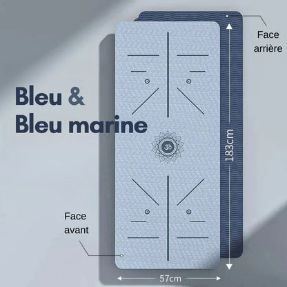tapis de yoga avant arriere bleu marine