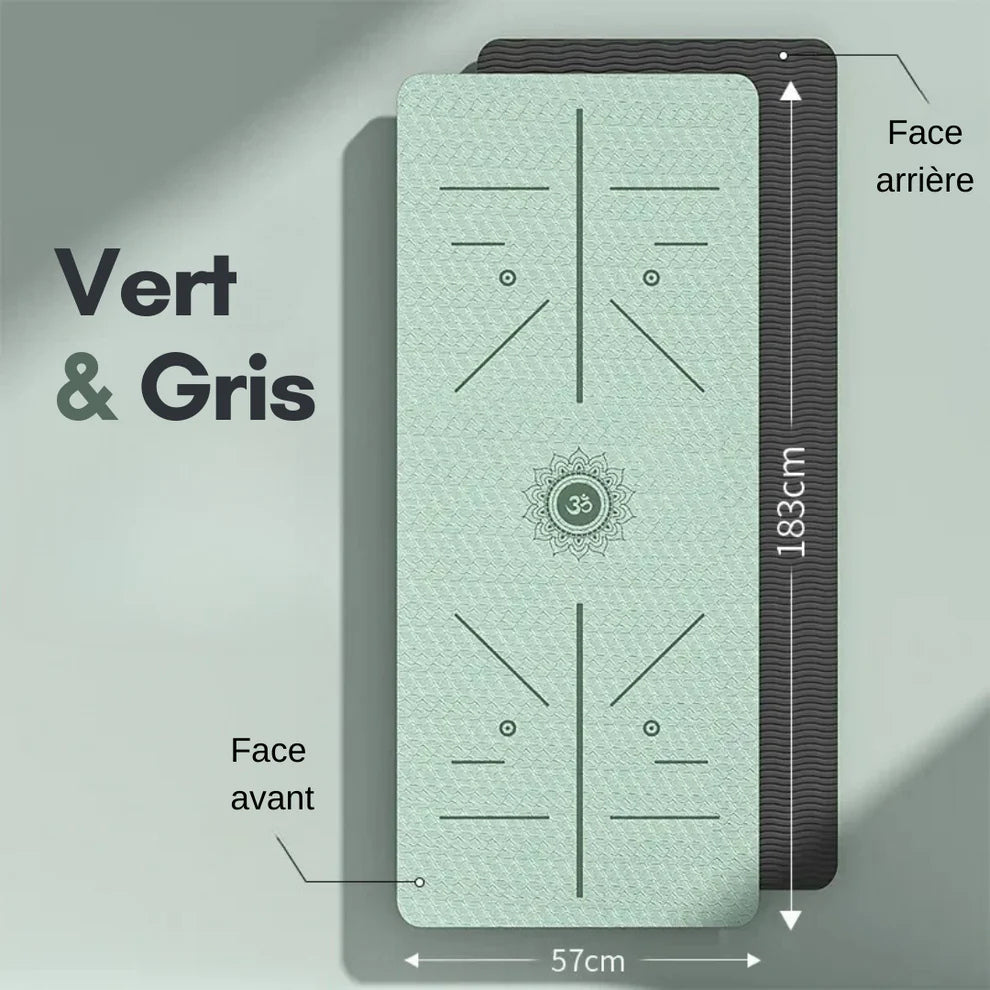 tapis de yoga avant arriere rose violet