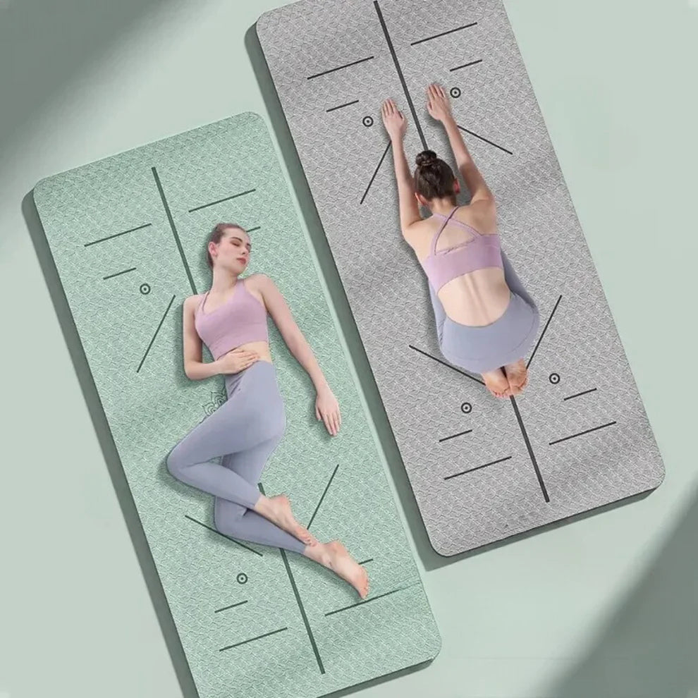 tapis de yoga avant arriere rose violet