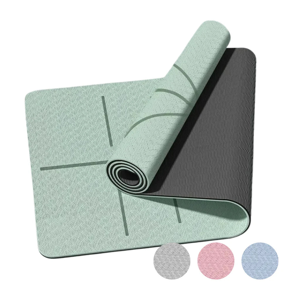 tapis de yoga vert pastilles couleurs
