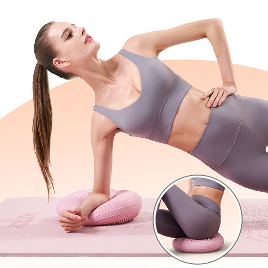tapis pilates femme coude droit