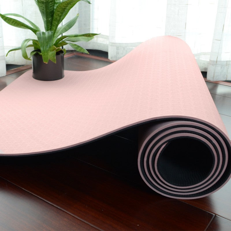 tapis yoga salon plante rouleau